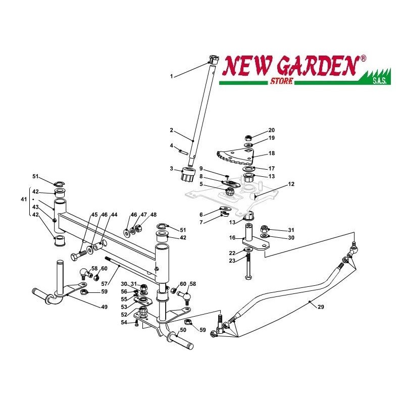 Exposed steering 102cm PT170hd lawn tractor CASTELGARDEN 2002-13 spare parts