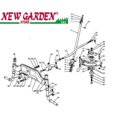 Vue éclatée de la direction 102cm TN170H tracteur de pelouse CASTELGARDEN 2002-13 pièces détachées