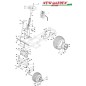 Vue éclatée direction 66cm XE966HDB B&S950 tracteur tondeuse CASTELGARDEN pièces détachées