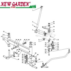 Vue éclatée direction 84cm J135H tracteur de pelouse CASTELGARDEN 2002-13 pièces détachées