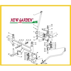 Esploso sterzo trattorino 92cm PG 135 HD CASTELGARDEN GGP STIGA MOUNTFIELD | NewgardenParts.com