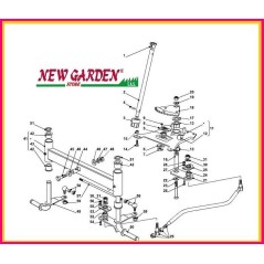 Esploso sterzo trattorino 92cm PLUS 13 5/92 CASTELGARDEN GGP STIGA MOUNTFIELD | NewgardenParts.com