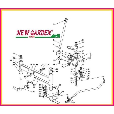 Esploso sterzo trattorino 92cm PLUS 13 5/92 H CASTELGARDEN GGP STIGA MOUNTFIELD | NewgardenParts.com