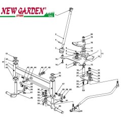 Esploso sterzo trattorino rasaerba 98cm XD140 CASTELGARDEN 2002-13 ricambi | NewgardenParts.com