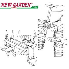 Esploso sterzo trattorino rasaerba 98cm XD160HD CASTELGARDEN 2002-2013 ricambi | NewgardenParts.com