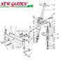 Vue éclatée direction tracteur de pelouse 98cm XL140 CASTELGARDEN pièces détachées 2002-13