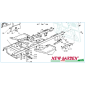Vue éclatée châssis 102cm XT165HDE tracteur de pelouse CASTELGARDEN pièces détachées 2002-13 Vue éclatée châssis 102cm XT165HDE tracteur de pelouse CASTELGARDEN pièces détachées 2002-13