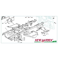 Vue éclatée du châssis 102cm XT170HD tracteur de pelouse pièces détachées CASTELGARDEN 2002-13 | NewgardenParts.com