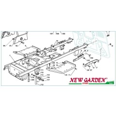 Vue éclatée châssis 102cm XT175HD tracteur de pelouse CASTELGARDEN pièces détachées 2002-13 | NewgardenParts.com