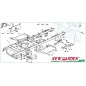 Vue éclatée châssis 102cm XT175HD tracteur de pelouse CASTELGARDEN pièces détachées 2002-13