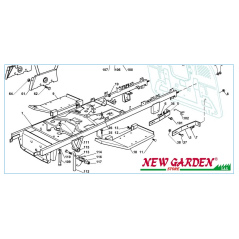 Vue éclatée du châssis 102cm XT190HDE tracteur de pelouse CASTELGARDEN 2002-13 pièces détachées | NewgardenParts.com