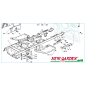 Vue éclatée du châssis 102cm XT190HDE tracteur de pelouse CASTELGARDEN 2002-13 pièces détachées