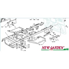 Vue éclatée châssis 122cm XX220HDE tracteur de pelouse pièces détachées CASTELGARDEN 2002-13 | NewgardenParts.com