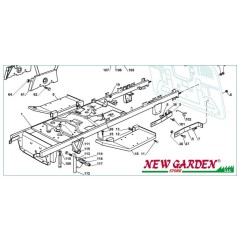 Vue éclatée châssis 122cm XX250HDE tracteur de pelouse pièces détachées CASTELGARDEN 2002-13 | NewgardenParts.com