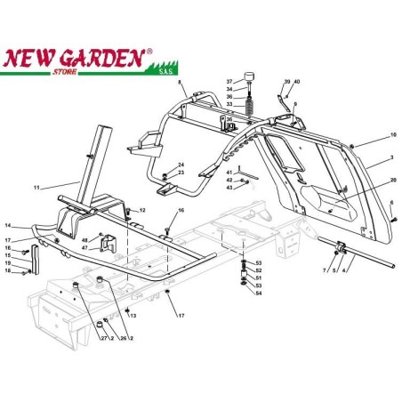 Esploso telaio 72 cm XF130C trattorino rasaerba CASTELGARDEN 2002 - 2013 | NewgardenParts.com