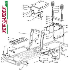 Exploded view frame 84cm PDC140 lawn tractor CASTELGARDEN 2002-13Spare parts | NewgardenParts.com