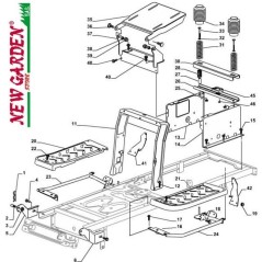 Vue éclatée châssis 84cm XDC135HD tracteur de pelouse CASTELGARDEN 2002-13 pièces détachées | NewgardenParts.com