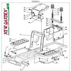 Esploso telaio 84cm XDC140 trattorino rasaerba CASTELGARDEN 2002-13 Ricambi | NewgardenParts.com