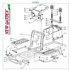 Vue éclatée du châssis 84cm XDC140HD tracteur de pelouse CASTELGARDEN 2002-13Pièces détachées | NewgardenParts.com