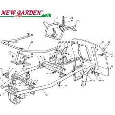 Esploso telaio trattorino rasaerba EL63 XE75 CASTELGARDEN ricambi 2002-13 | NewgardenParts.com