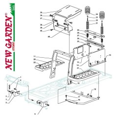 Esploso telaio trattorino SD108 L185BH scarico laterale CASTELGARDEN 2002-13