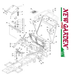 Exploded view frame 66cm XE966HDB B&S950 F966H lawn tractor CASTELGARDEN spare parts