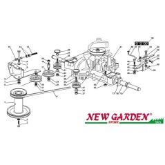 Esploso trasmissione 102cm  XT140HD trattorino CASTELGARDEN 2002 - 2013