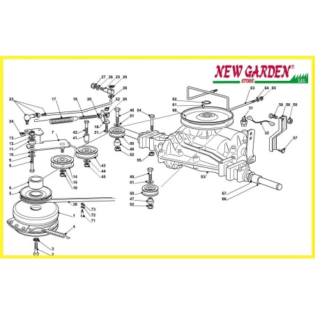 Esploso trasmissione trattorino 92cm GT 13/92 CASTELGARDEN GGP STIGA ricambi | NewgardenParts.com