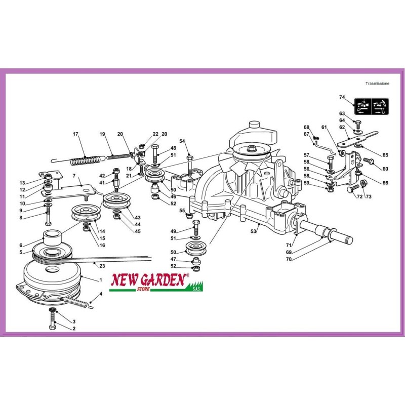 Esploso trasmissione trattorino 92cm MTPH 14-92 H CASTELGARDEN GGP STIGA ricambi