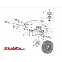 Esploso trasmissione trattorino rasaerba SD98 XD150HDC CASTELGARDEN ricambi | NewgardenParts.com