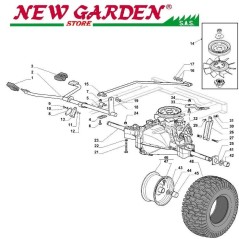 Esploso trasmissione trattorino SD108 L185BH  CASTELGARDEN 2002-13 ricambi