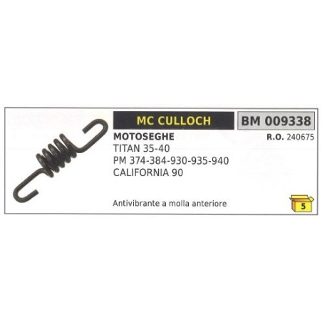 Antivibrante a molla anteriore MC CULLOCH motosega TITAN 35 40 PM 374 009338 | NewgardenParts.com