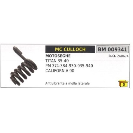 Antivibrante a molla laterale MC CULLOCH motosega TITAN 35 40 PM 374 009341 | NewgardenParts.com