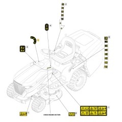 ORIGINAL STIGA tracteur de pelouse tondeuse 1330m - 1530m étiquette de phare 114363699/0 | NewgardenParts.com