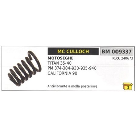 Antivibrante a molla posteriore MC CULLOCH motosega TITAN 35 40 PM 374 009337 | NewgardenParts.com