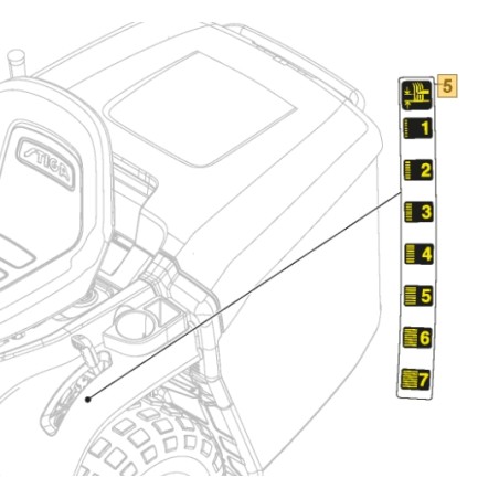 Etichetta sollevamento piatto ORIGINALE STIGA trattorino tagliaerba 1330m - 1538h 114363701/0 | NewgardenParts.com