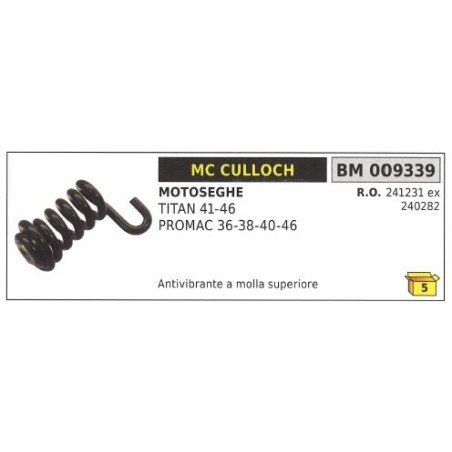 Antivibrante a molla superiore MC CULLOCH motosega TITAN 41 46 PROMAC 36 009339 | NewgardenParts.com