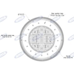 Fanale posizione destro led diametro 140mm trattore macchina operatrice 12-24V | NewgardenParts.com