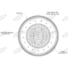 Right position light led 140mm diameter tractor operating machine 12-24V | NewgardenParts.com