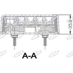 Feu arrière droit à led 106,5x98,8x35mm tracteur machine d'exploitation 12-24V | NewgardenParts.com