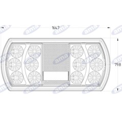 Right taillight Led 165x80x35mm tractor operating machine 12-24V E4 | NewgardenParts.com