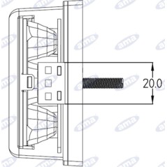 Right taillight Led 165x80x35mm tractor operating machine 12-24V E4 | NewgardenParts.com