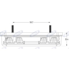 Fanale posteriore destro Led 165x80x35mm trattore macchina operatrice 12-24V E4 | NewgardenParts.com