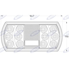 Fanale posteriore sinistro Led 165x80x35mm trattore macchina operatrice 12-24V | NewgardenParts.com