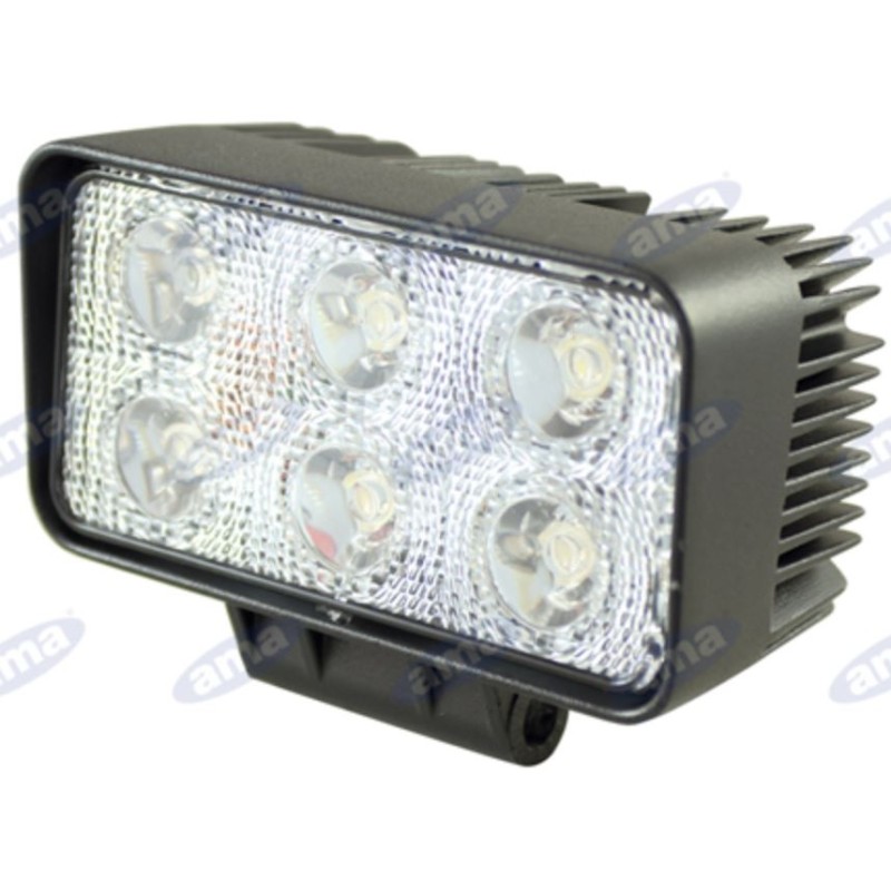 Faro lavoro 110x60mm 6 LED 10-30V 18W 1080LM cablato 40-60cm macchina agricola