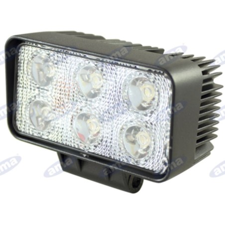 Faro lavoro 110x60mm 6 LED 10-30V 18W 1080LM cablato 40-60cm macchina agricola | NewgardenParts.com