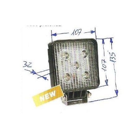 Faro lavoro 5 led 12-24V NEWGARDENSTORE 1150 lumens per trattore agricolo | NewgardenParts.com