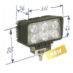 Faro lavoro 6 led 12-24V NEWGARDENSTORE 1350 lumens per trattore agricolo | NewgardenParts.com