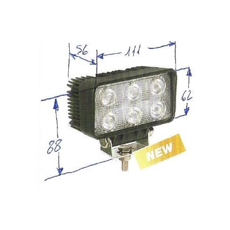 Faro lavoro 6 led 12-24V NEWGARDENSTORE 1350 lumens per trattore agricolo | NewgardenParts.com