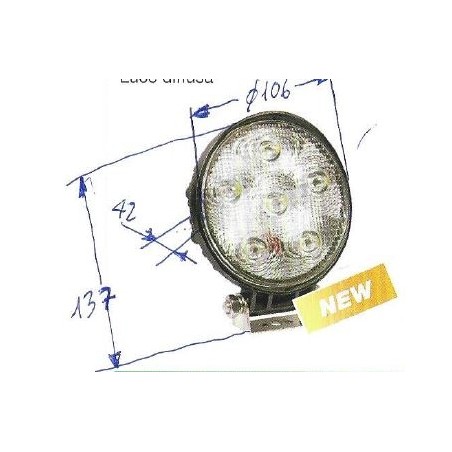 Faro lavoro 6 led 12-24V NEWGARDENSTORE 1350 lumens per trattore agricolo | NewgardenParts.com